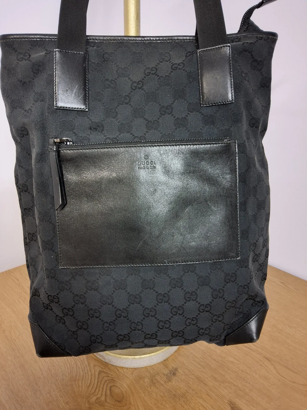 Black Designer Monogram Tote Bag